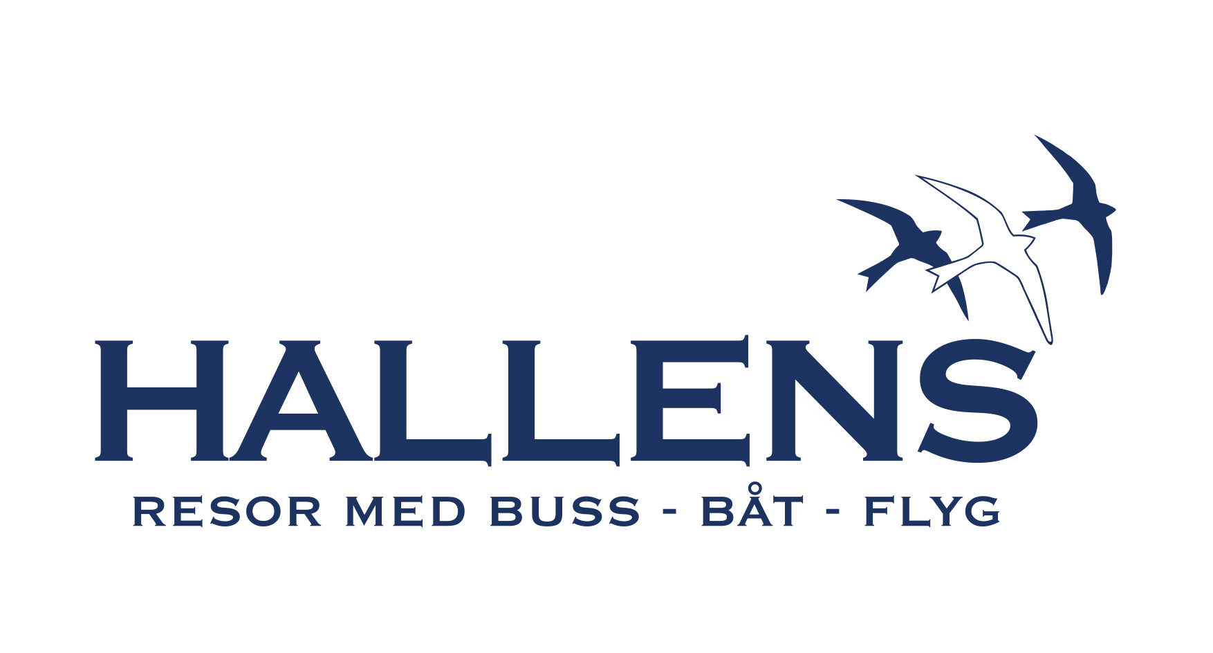 Hallensbuss logo - Resor med buss, båt, flyg_BLUE_WHITE BIRD