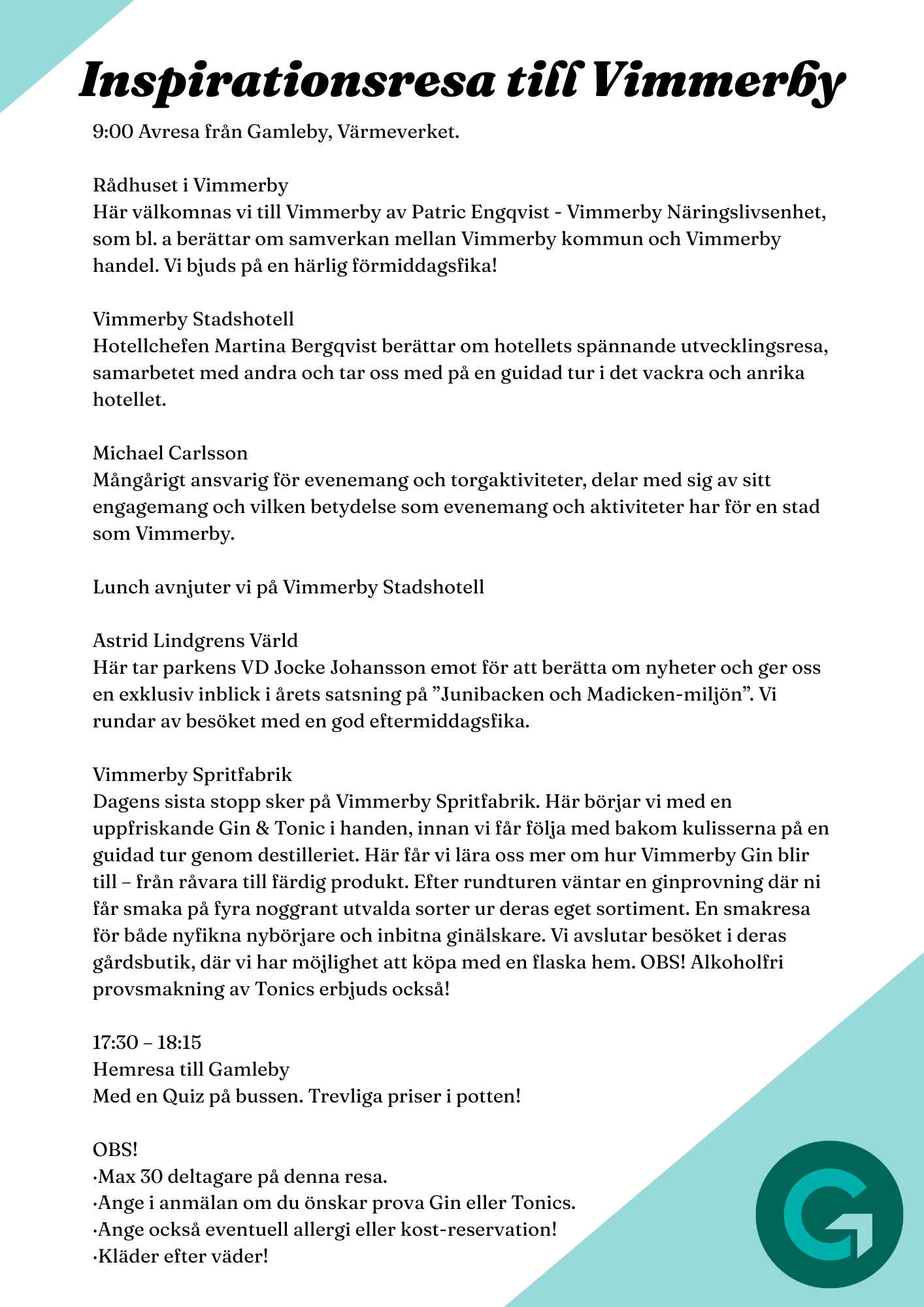 Program inspirationsresan Vimmerby